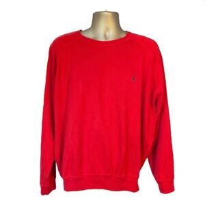 Vintage Polo Golf Ralph Lauren Red Cotton Crew Neck Long Sleeve Sweater Size XXL